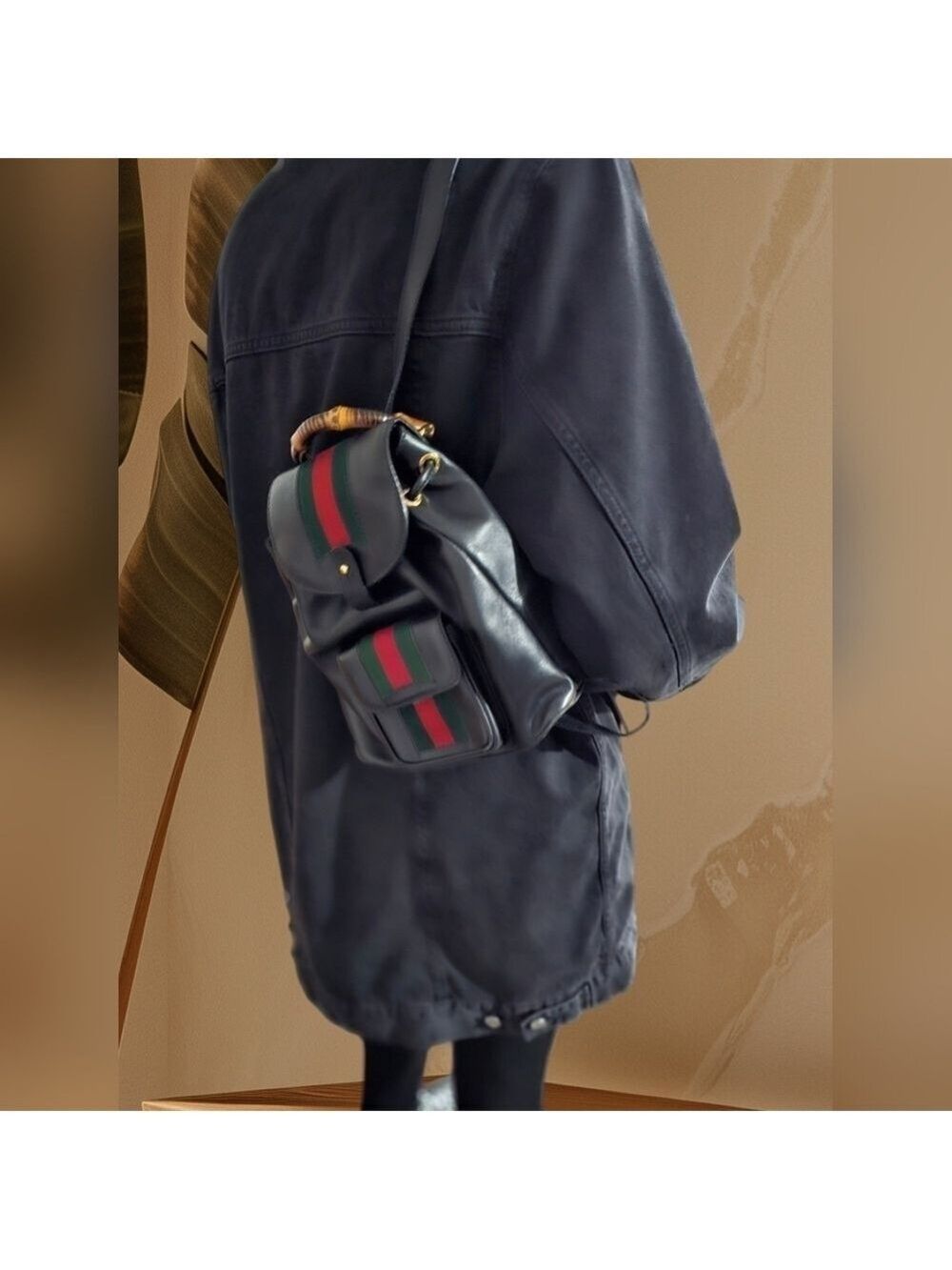 Gucci Bamboo Handle Mini Backpack Leather